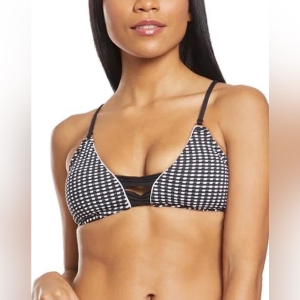 Nanette Lepore Black and White Patterned Bikini Top 14